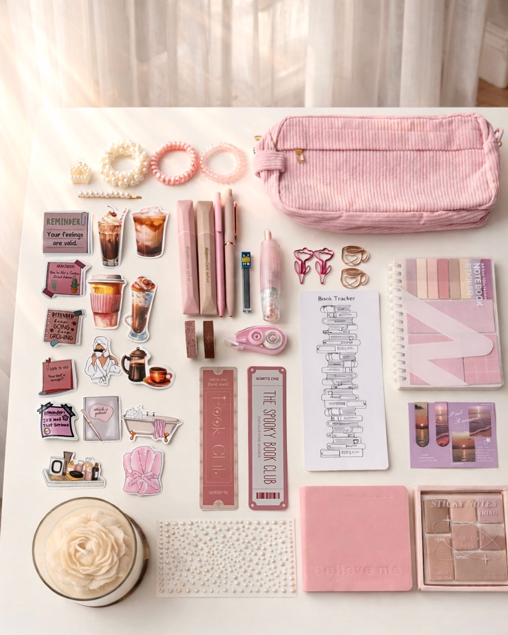 🩷Rose Mist — Stationery Box with Candle