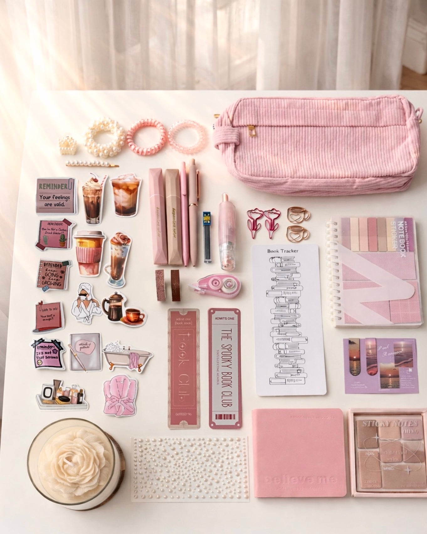 🩷Rose Mist — Stationery Box with Candle