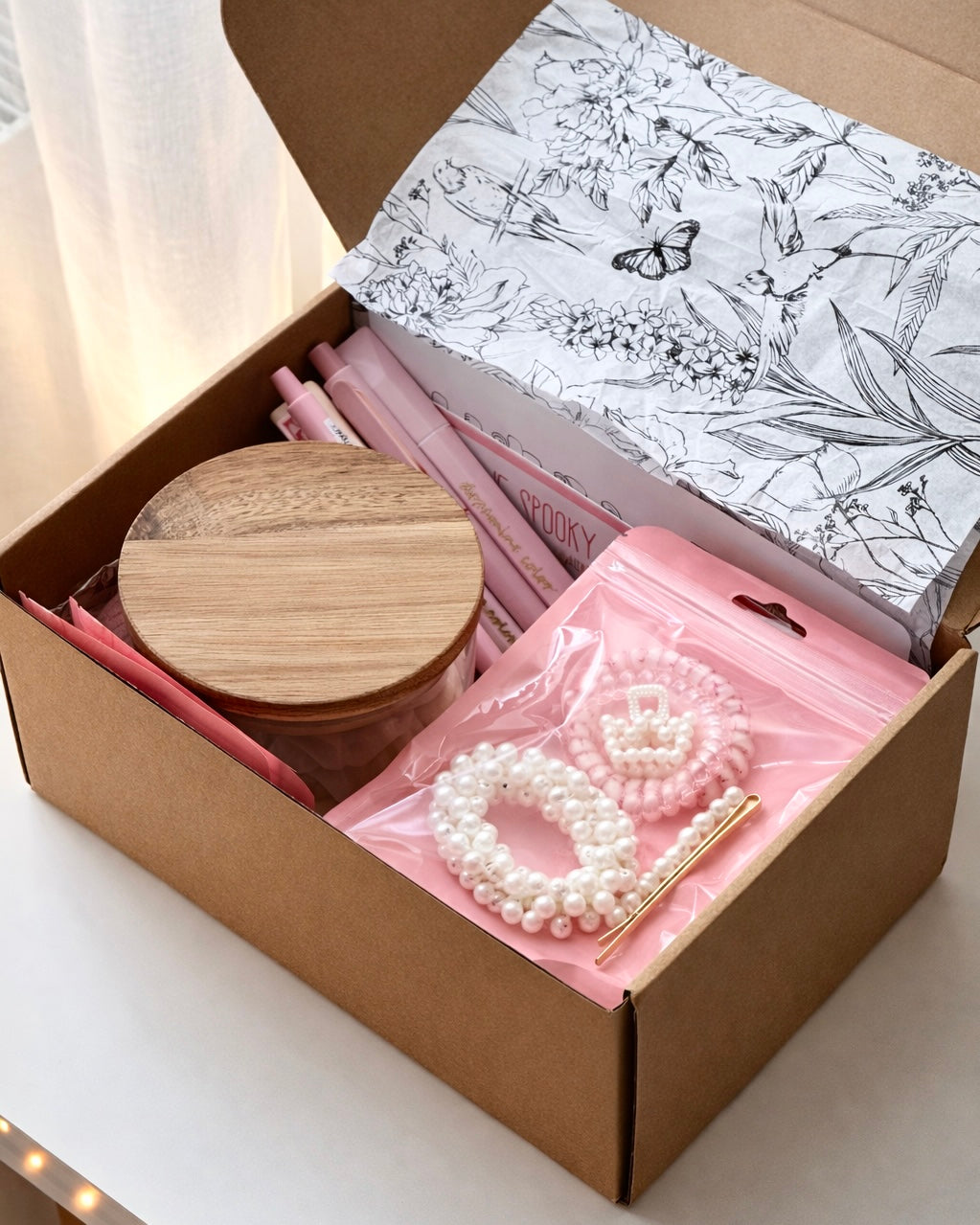 🩷Rose Mist — Stationery Box with Candle