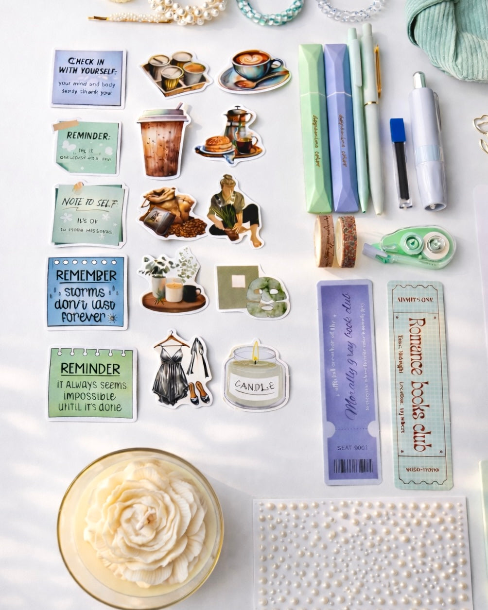 🩵Mint Breeze — Stationery Box with Candle