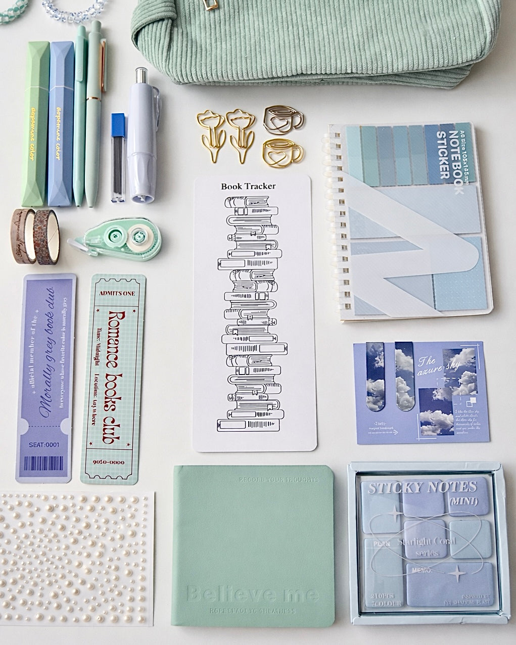 🩵Mint Breeze — Stationery Box with Candle