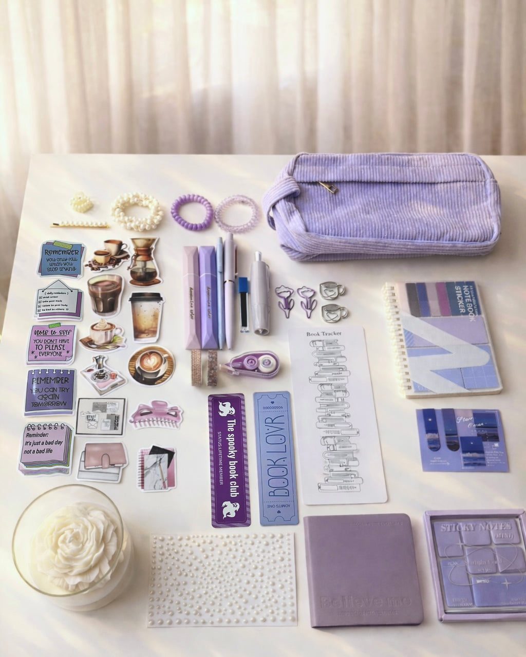 💜Lavender Dream — Stationery Box with Candle