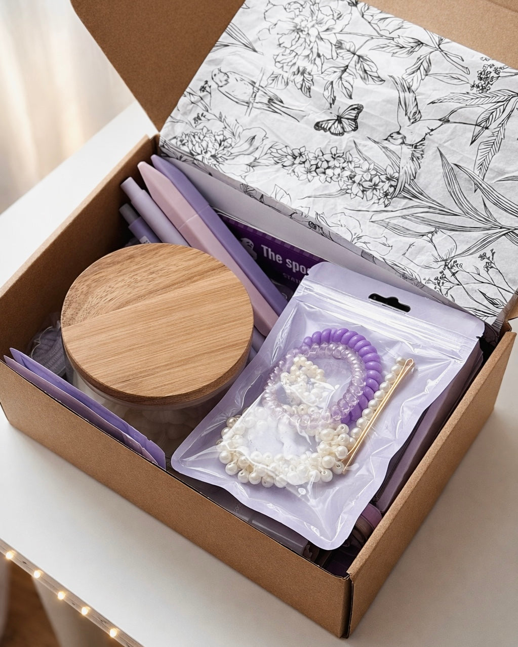 💜Lavender Dream — Stationery Box with Candle