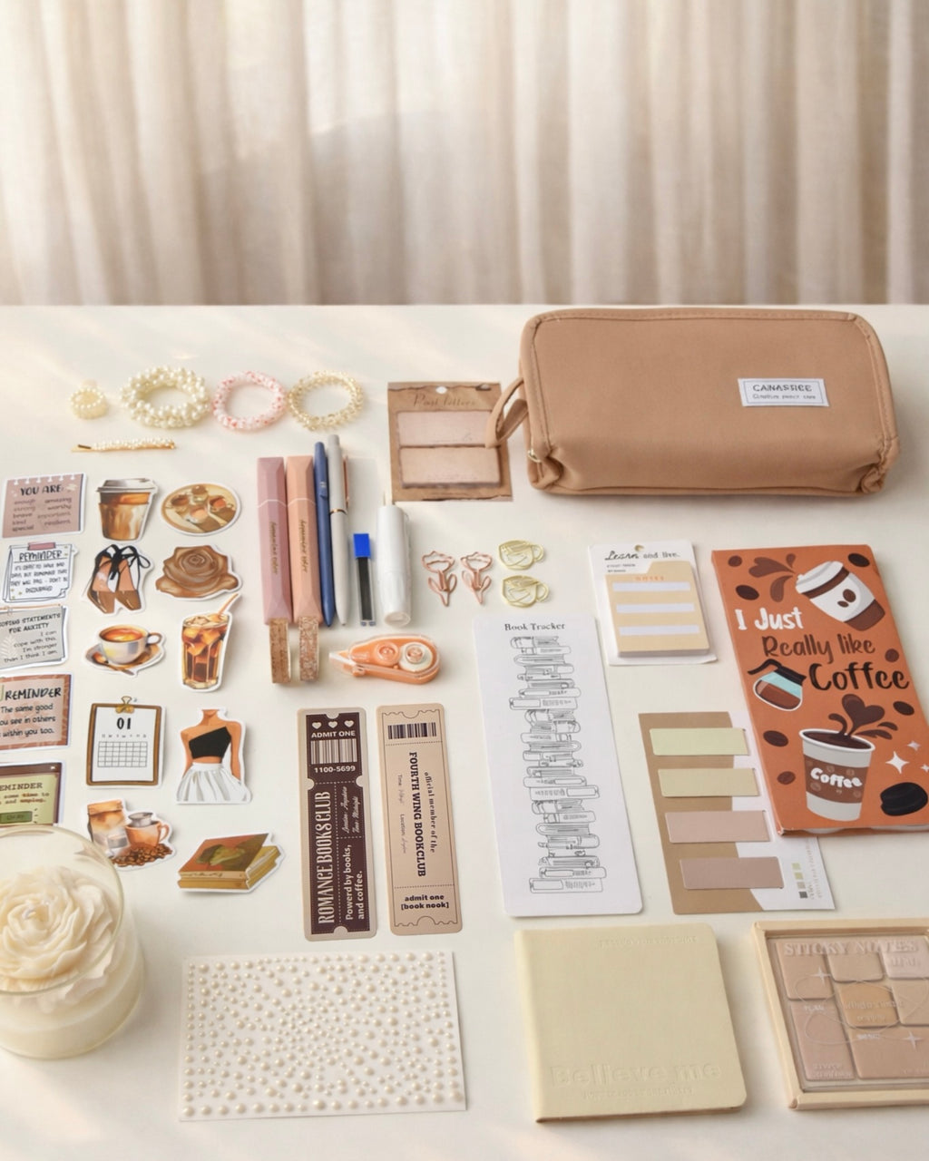 🤎Warm Latte — Stationery Box with Candle