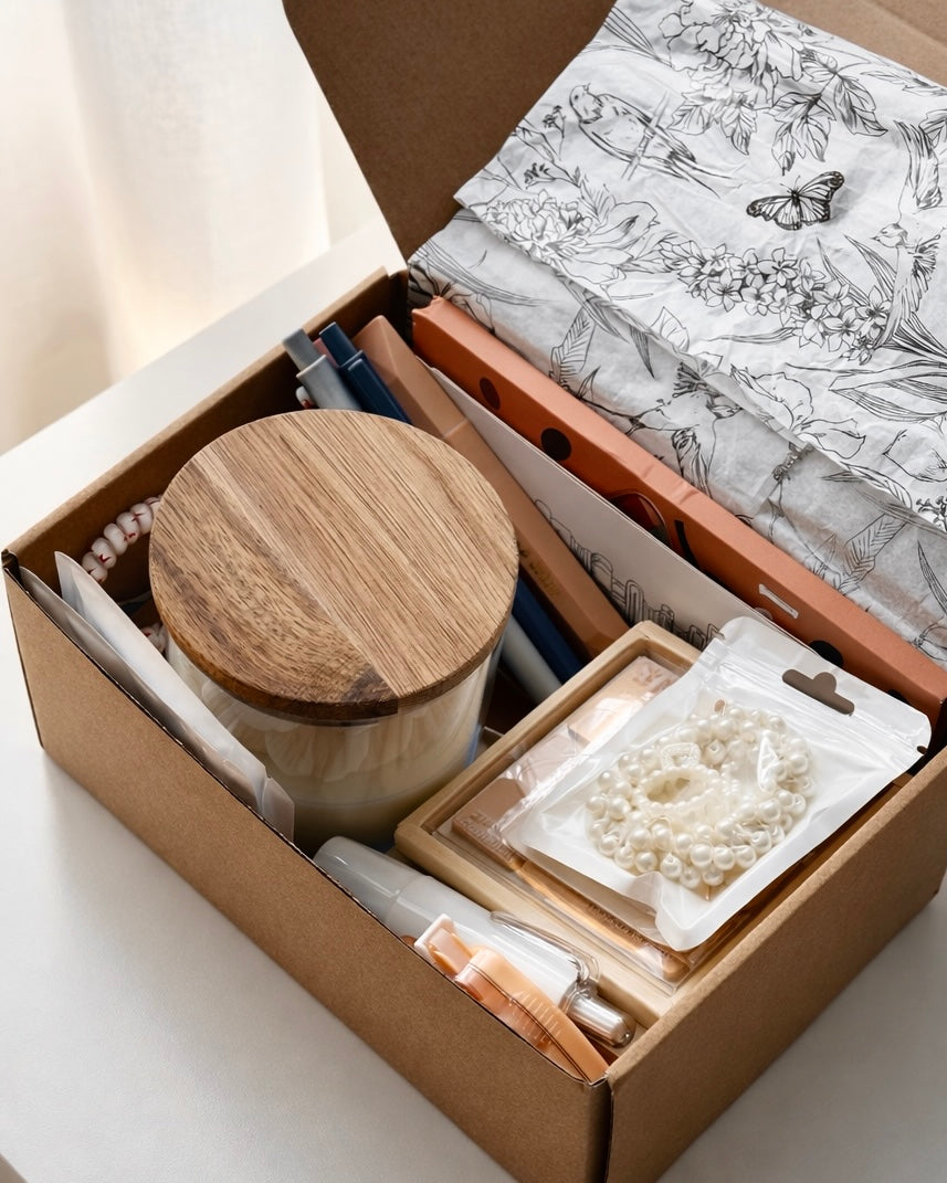 🤎Warm Latte — Stationery Box with Candle